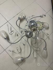 LAMPADARIO CON COPPE IN VETRO