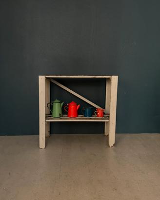 Scaffale Vintage in Legno 2 Ripiani 80 cm