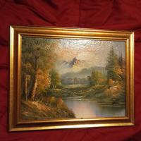 Elegante olio su tela 