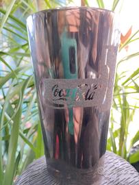 bicchiere raro Coca Cola Coke 5th Avenue cromato 