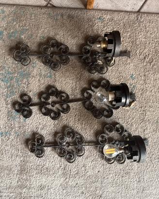 Lampade ferro  battuto 3 pezzi