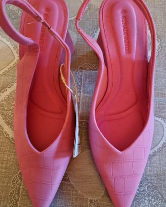 Slingback Stradivarius rosa nuove n.37