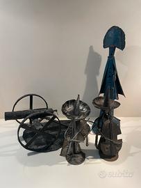 Lotto sculture in ferro vintage