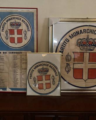 Trittico poster Partito monarchico, d'epoca