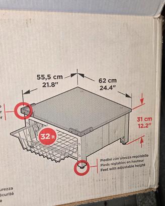 Base rialzo Meliconi x lavatrice o asciugatrice 