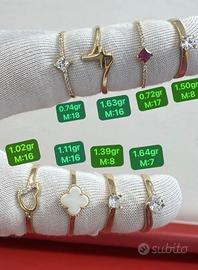 Anelli in oro 14k, con certificato di garanzia!