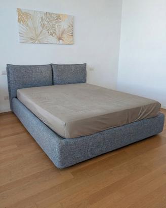 Letto 160x200 contenitore imbottito in tessuto