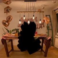 Lampadario con bastone di bamboo e filo arrotolato