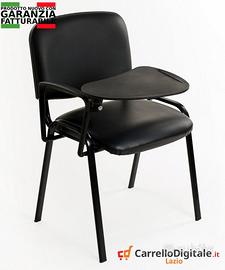 Sedie riunione ecopelle nera + Ribaltina scrittoio