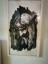 Quadro A. Scarrone Testa di Cristo