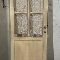 Porta vintage in legno vetrata