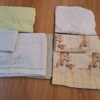 Set biancheria lenzuola+coperte per lettino