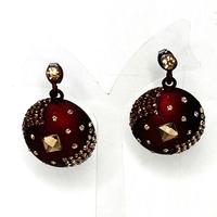 Orecchini in metallo color bronzo con strass