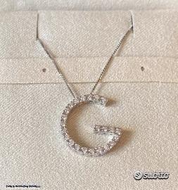 Subito - CARLO RASPAGNI GIOIELLI - COLLANA LETTERA G IN ORO 18kt. E  DIAMANTI NATURALI - Abbigliamento e Accessori In vendita a Alessandria