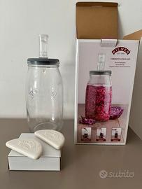 Set Fermentazione Kilner Barattolo Vetro Pesi