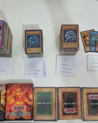 Lotto carte Yu‑Gi‑Oh! originali ITA/ENG + 6 deck p