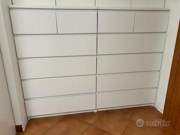 > 2 Cassettiere IKEA MALM 6 cassetti - Bianca