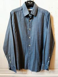 Camicia uomo grigia, slim, cotone, 40