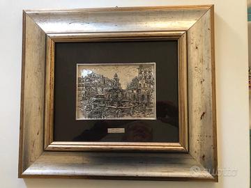 Quadro Roma Sparita su Lamina Argento 925
