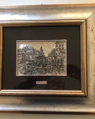 Quadro Roma Sparita su Lamina Argento 925