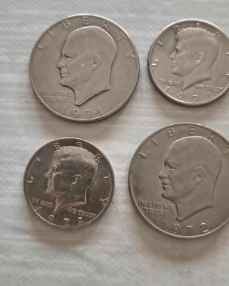 Lotto 4 Monete Americane USA - (1971-1972).