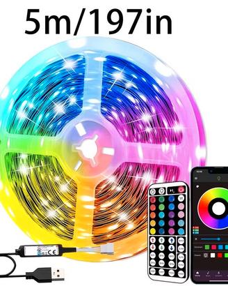 STRISCIA LED USB 5 METRI COLORI A FANTASIA