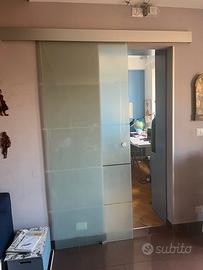 porta scorrevole vetro satinato