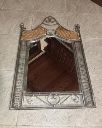 specchio cornice in ferro lavorato 80x50cm