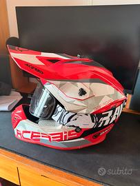 Casco cross Acerbis+mascherina magnetica Raven