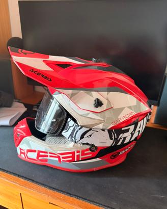 Casco cross Acerbis+mascherina magnetica Raven