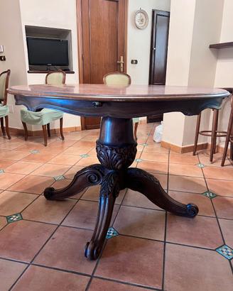 Tavolo Rotondo Allungabile (Ø 120 cm) + 6 Sedie