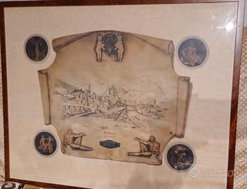 Quadro con stampa della città di Rovereto