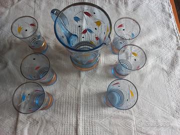 Set con caraffa e 6 bicchieri in vetro