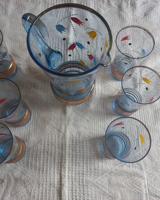 Set con caraffa e 6 bicchieri in vetro