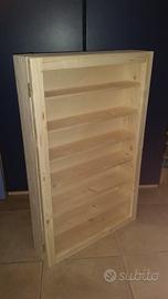 Bacheca in legno di abete con anta in plexiglass