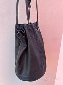 Borsa grigia a secchiello donna