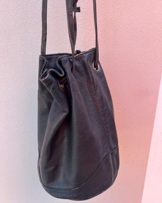 Borsa grigia a secchiello donna
