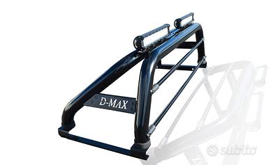 Isuzu D-Max Roll bar inox nero con protez. cabina