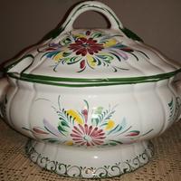 Zuppiera porcellana francese dipinta a mano