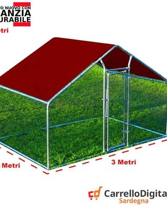 Gabbia per Polli 3x2m x h 2 m – 6 mq bordeaux
