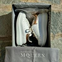 ALEXANDER Mcqueen 35-1/2 White/ Rose Gold