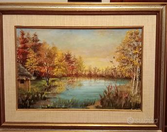 A.M. BELLATI SIGNORINI –Paesaggio Lacustre – OLIO