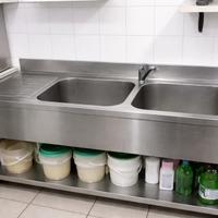Lavandino doppia vasca in acciaio inox
