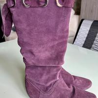 Stivali scamosciati prugna