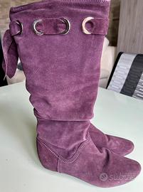 Stivali scamosciati prugna