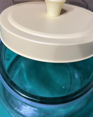 Biscottiera in vetro e tazzoni in ceramica