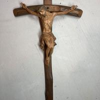 Antico crocifisso in legno 48 cm