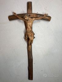 Antico crocifisso in legno 48 cm