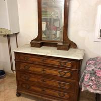 Mobile Antico Primi '900 con Specchiera e Marmo