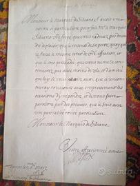 LETTERA MANOSCRITTA DEL 1678 DA CASA SAVOIA